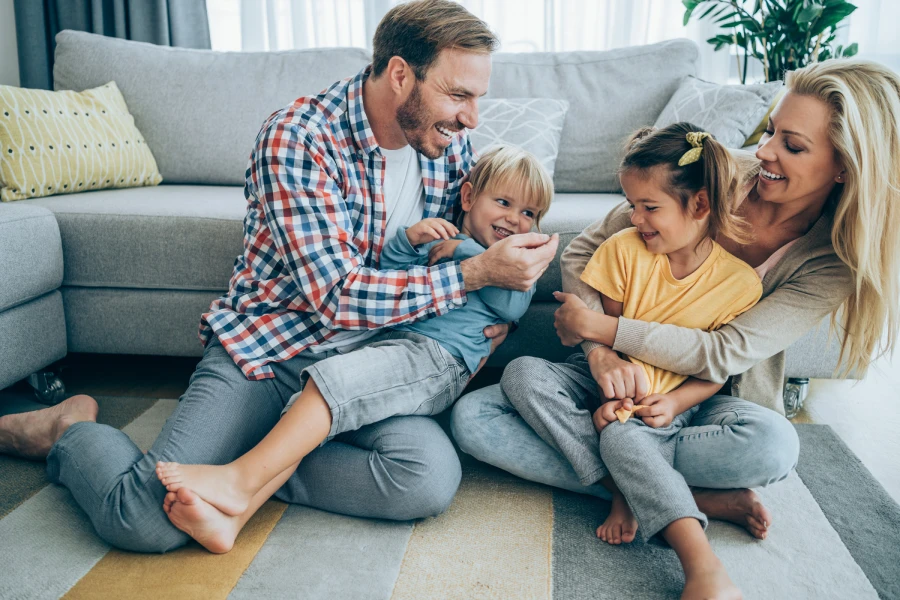 family inside of home